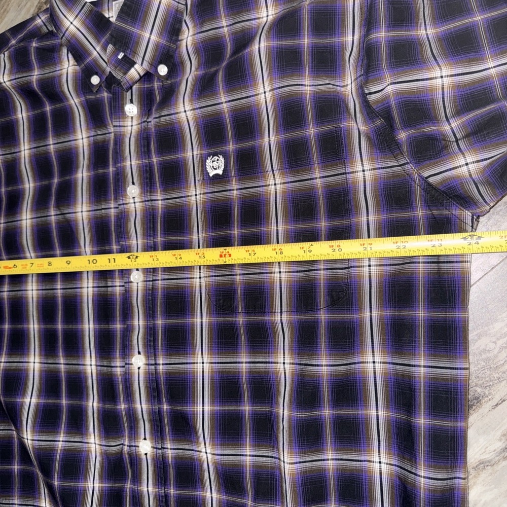 Cinch Shirt Men's M Purple Black Plaid Button Up Long Sleeve Western Cowboy - Picture 10 of 12